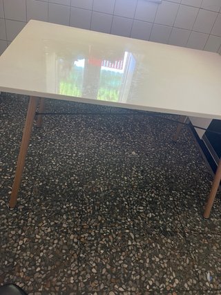 Mesa blanca grande de madera Pontevedra