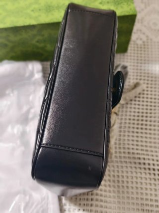 Borsa Gucci Marmont Donna Pelle Nera Oro