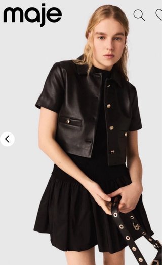 Chaqueta corta piel Maje