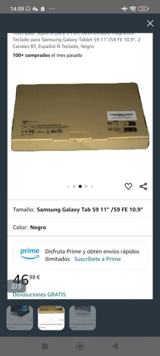 Teclado Samsung Galaxy Tab S9 11 Negro