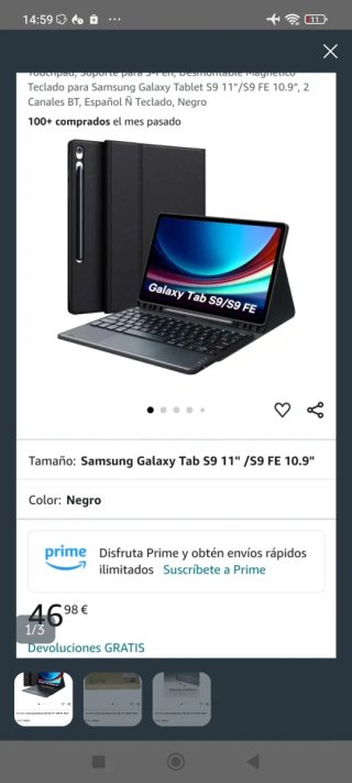 Teclado Samsung Galaxy Tab S9 11 Negro