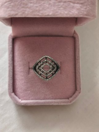 Anillo Plata Ley Rombo Circonitas Talla 14