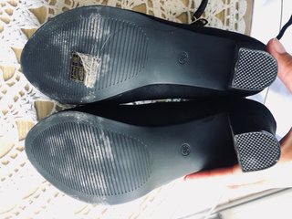 Zapatos de tacón negros efecto terciopelo 1 puesta