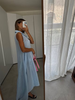 Abito lungo azzurro taglia L