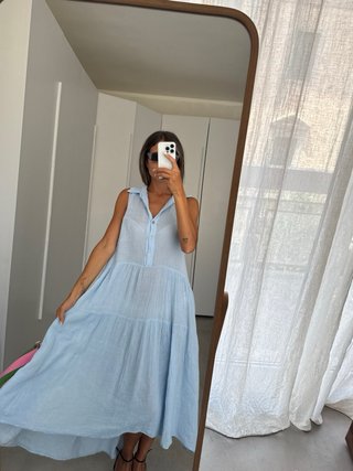 Abito lungo azzurro taglia L