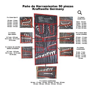 Paño Herramientas Kraftwelle 50 Piezas