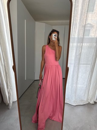 Abito monospalla rosa lungo #casamento #mujer #rop