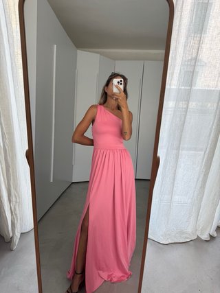Abito monospalla rosa lungo #casamento #mujer #rop