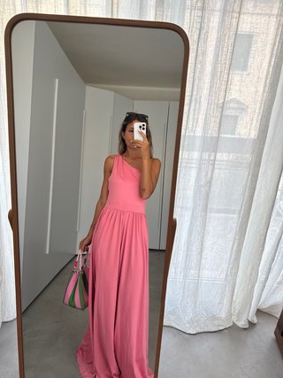 Abito monospalla rosa lungo #casamento #mujer #rop