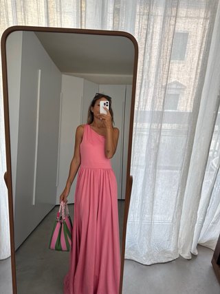 Abito monospalla rosa lungo #casamento #mujer #rop