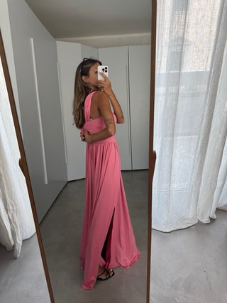 Abito monospalla rosa lungo #casamento #mujer #rop
