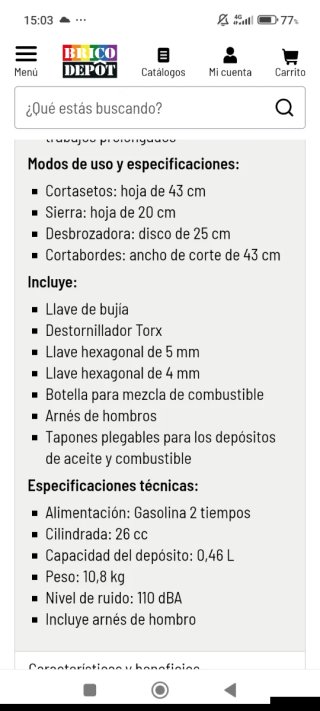Multiusos gasolina 4 en 1