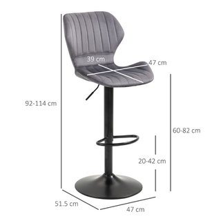 Juego de 2 taburetes de bar de altura regulable, t