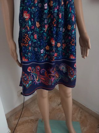 Abito donna fantasia floreale blu