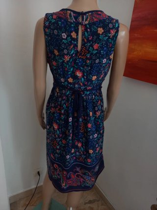 Abito donna fantasia floreale blu