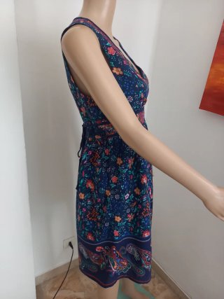 Abito donna fantasia floreale blu