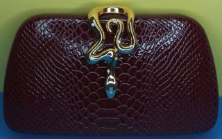 Bolso de mano piel vegana burdeos cierre serpiente