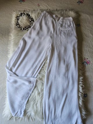 Pantalón ancho Zara blanco