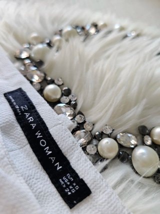 Pantalón ancho Zara blanco
