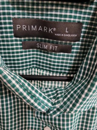 Camisa cuadros verdes Primark Talla L