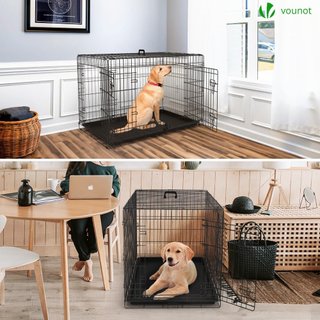 VOUNOT jaula perros plegable doble puerta