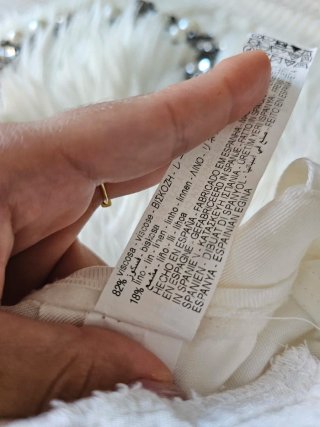 Pantalón Lino Zara Blanco