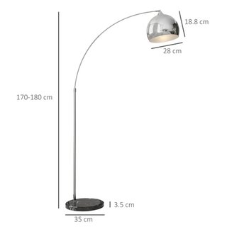 Lámpara de pie de arco vintage con barra ajustable