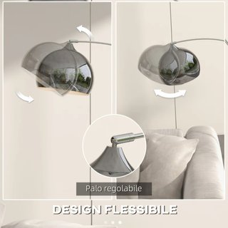Lámpara de pie de arco vintage con barra ajustable