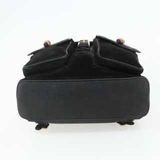 GUCCI Bamboo Backpack Suede Black Gold 003 2058