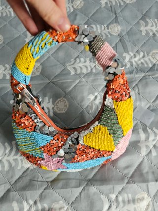 Bolso joya patchwork lentejuelas