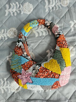 Bolso joya patchwork lentejuelas