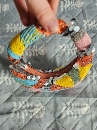 Bolso joya patchwork lentejuelas