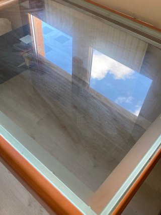 Mesa de comedor extensible madera y cristal