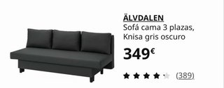 Sofá cama 3 plazas Ikea ÄLVDALEN con arcón