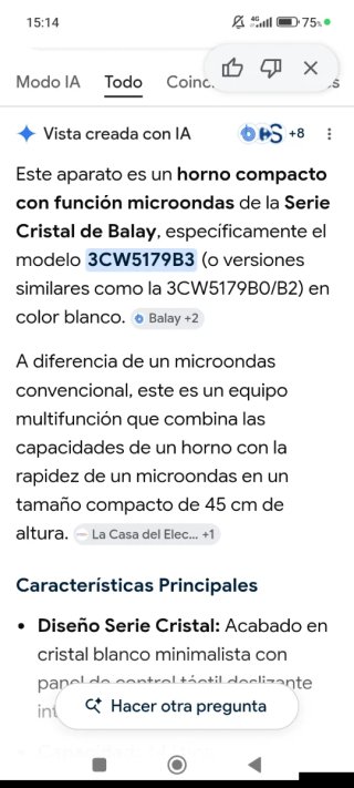 Horno Microondas Balay Blanco