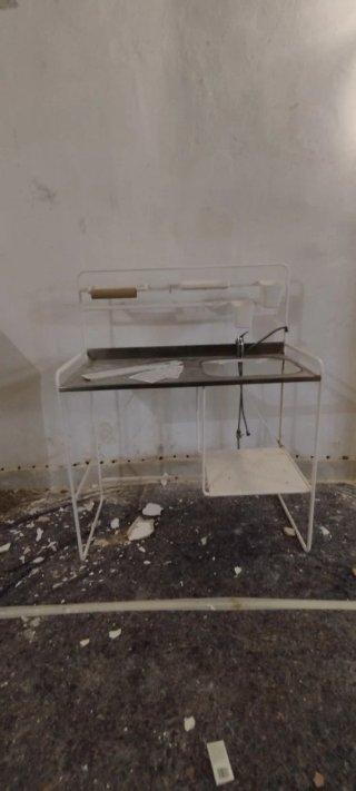 Mueble bajo fregadero metal blanco