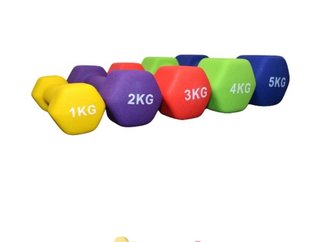 Juego Mancuernas Hexagonales Colores 1-5kg
