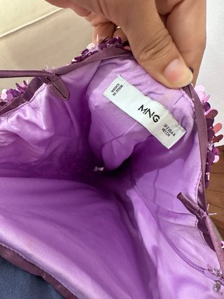 Vestido lentejuelas morado y rosa