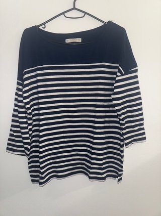 Camiseta Pull&Bear rayas manga 3/4 Talla L