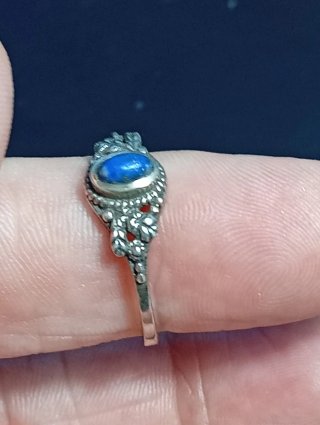 Anillo Plata Ley Piedra lapizlazuli