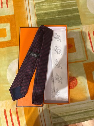 Corbata Hermès Azul y Roja