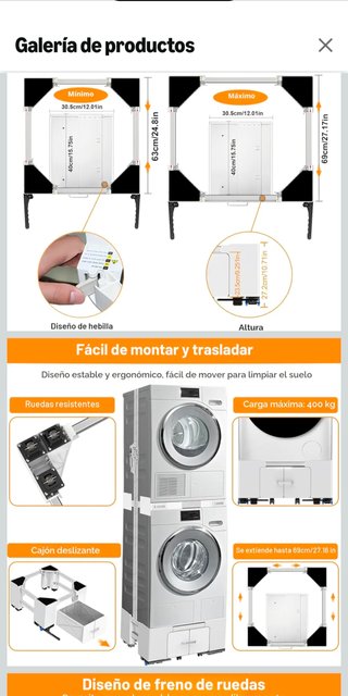 Soporte Lavadora Universal NIUXX con Cajón