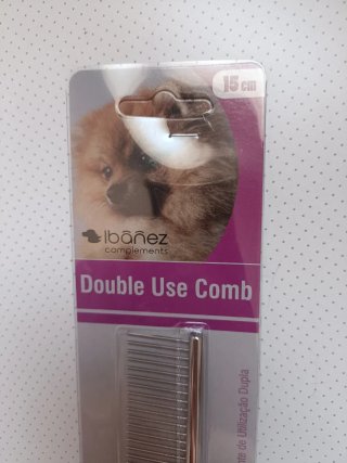 Peine Doble Uso para Perros 15 cm