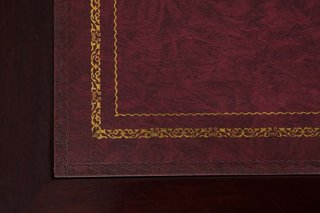Scrivania in legno massello di mogano con finitura