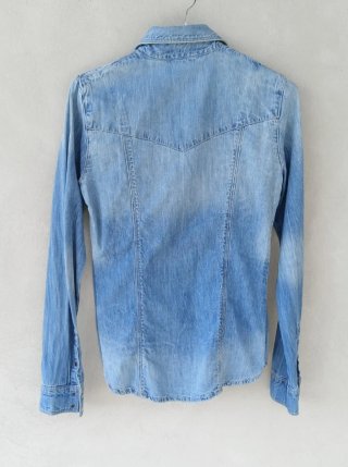 Camicia jeans donna Guess, tg XS, blu, 100% cotone