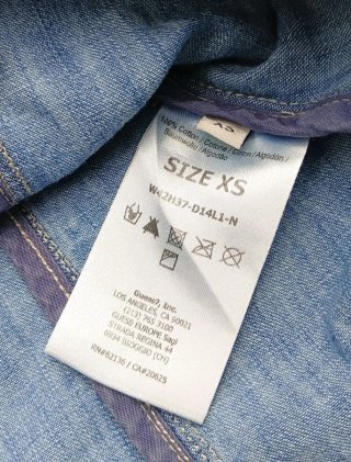 Camicia jeans donna Guess, tg XS, blu, 100% cotone