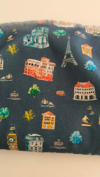 Tela Algodón 2m Ciudades Patchwork