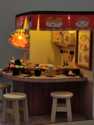 Sushi Miniatura Casa muñecas casita Japonés maquet