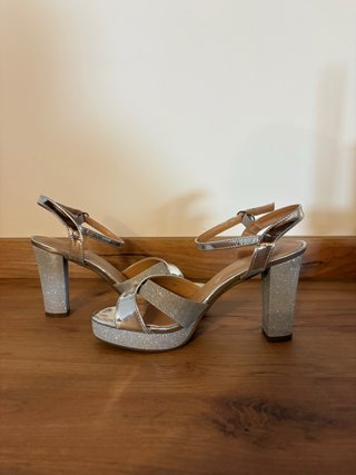 Tacones Plata Fiesta Brillantes