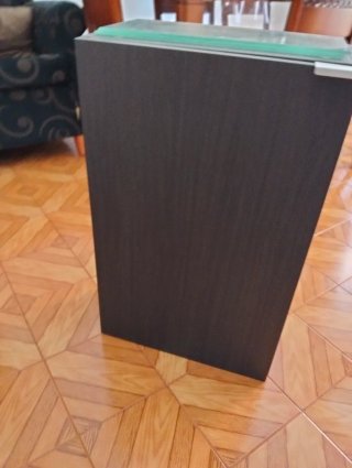 Mueble auxiliar cristal y madera